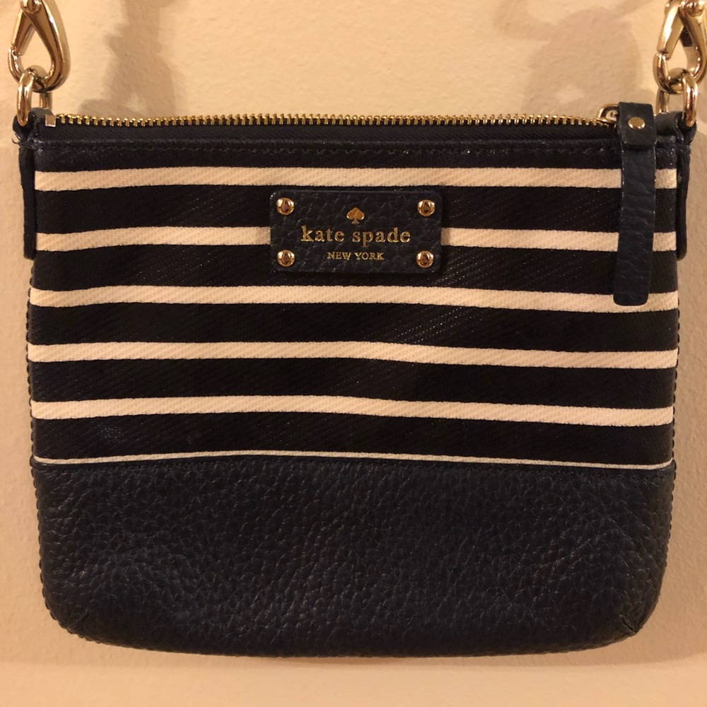 Navy and white Kate Spade cross body shoulder bag